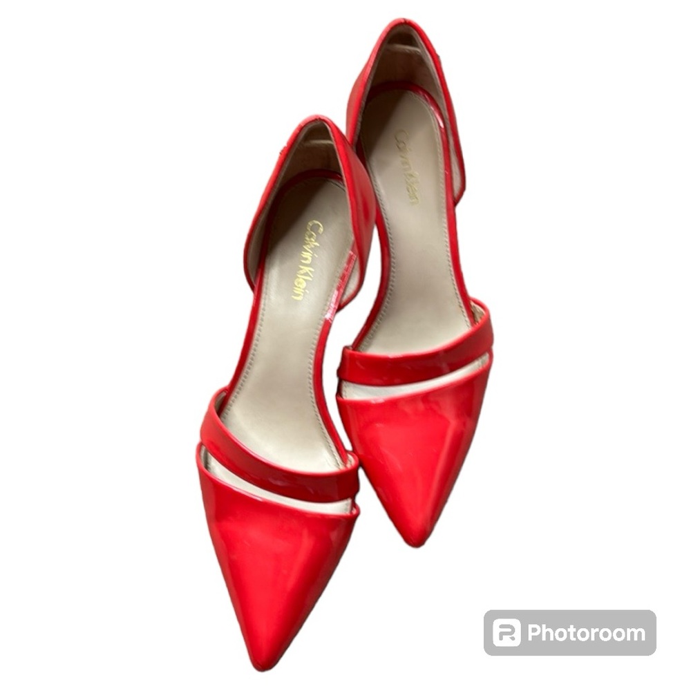 Patent Leather Orange Calvin Klein Heels! Sz6